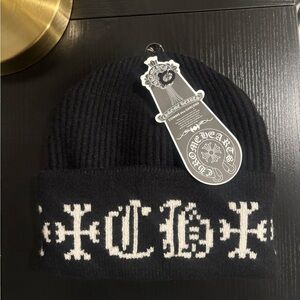 Chrome Hearts Black and White Beanie